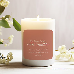 Simple Elegant Minimal Rustic Rust Candle Label