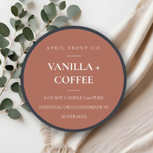 Simple Elegant Minimal Rustic Rust Candle Label