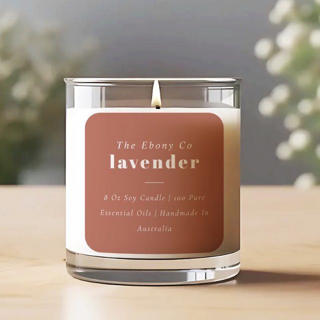 Simple Elegant Minimal Rustic Rust Candle Label (Creator Uploaded)