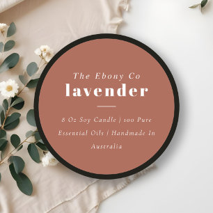 Simple Elegant Minimal Rustic Rust Candle Label