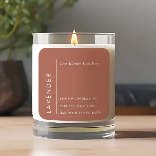 Simple Elegant Minimal Rustic Rust Candle Label