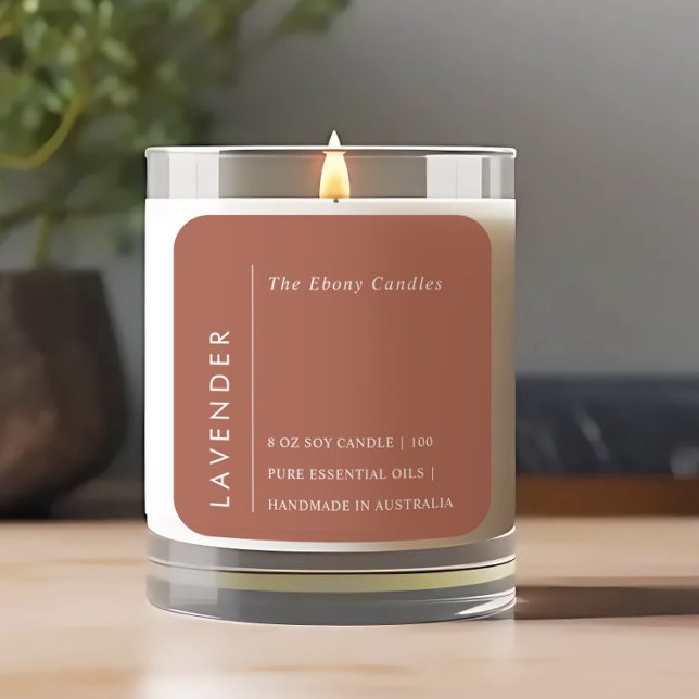 Simple Elegant Minimal Rustic Rust Candle Label (Creator Uploaded)