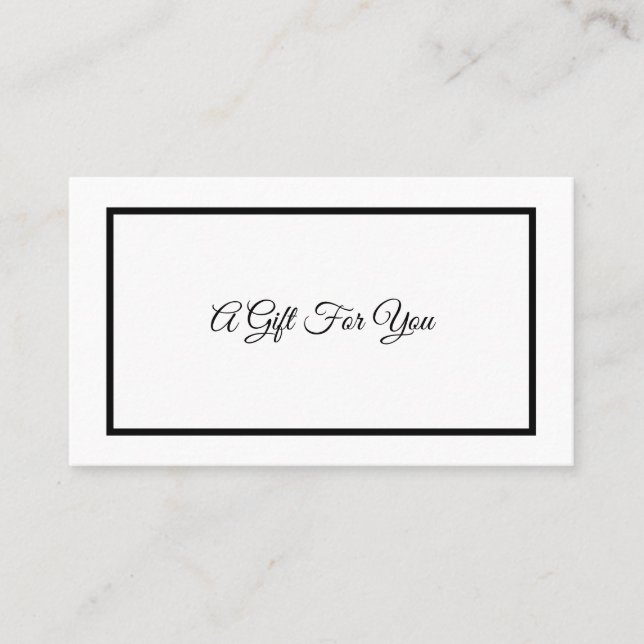 Simple Elegant Minimal Script Gift Certificate (Front)