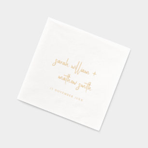 Simple Elegant Minimal Topography Script Wedding Foil Napkins