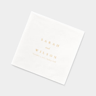 Simple Elegant Minimal Topography Wedding Foil Napkins