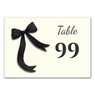 Simple Elegant Minimalist Black Bow Table Number
