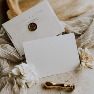 Simple Elegant Minimalist Black & White Wedding Envelope