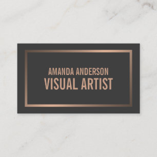 Simple Elegant Minimalist Bronze   Business Card