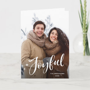 Simple Elegant Minimalist Christmas 3 Photo Holiday Card