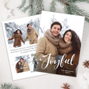 Simple Elegant Minimalist Christmas 4 Photo Holiday Card