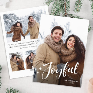 Simple Elegant Minimalist Christmas 5 Photo Holiday Card