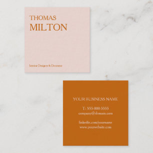 Simple Elegant Minimalist Modern Plain Square Business Card