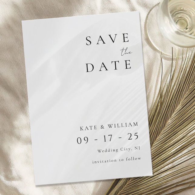 Simple Elegant Minimalist Modern Wedding Save The Date (Creator Uploaded)