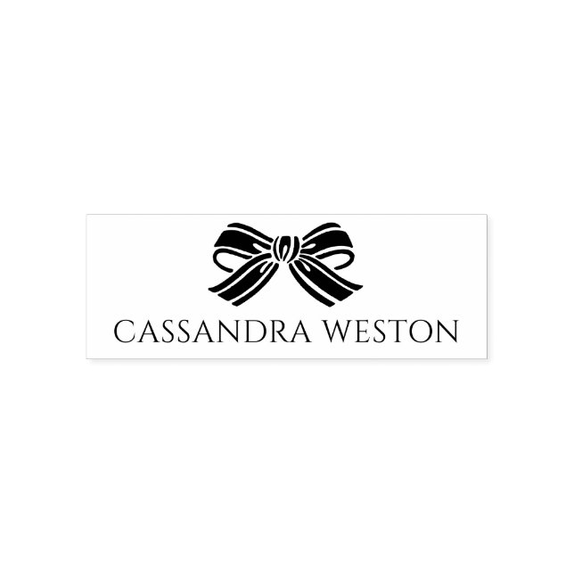 Simple Elegant Minimalist Name with Bow #4-5 Self-inking Stamp (Design)