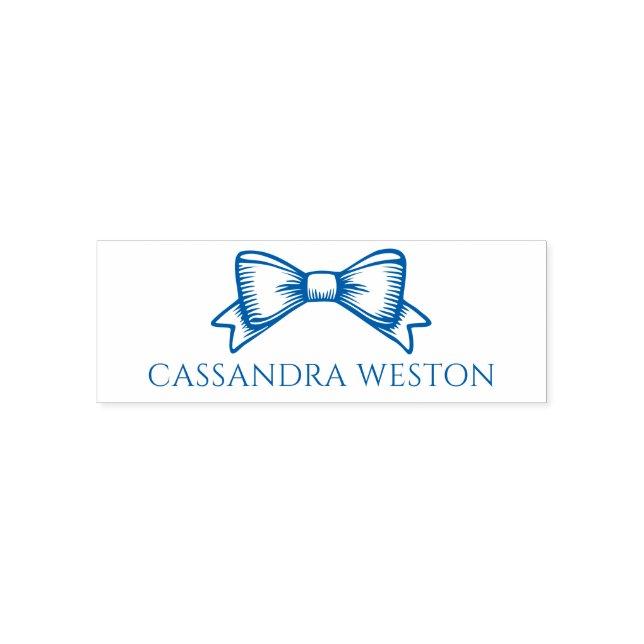 Simple Elegant Minimalist Name with Bow #4-6 Self-inking Stamp (Design)