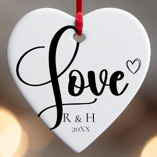 Simple Elegant Minimalist Personalised Christmas Ceramic Tree Decoration