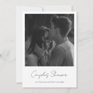 Simple Elegant Minimalist Photo Couples Shower Invitation