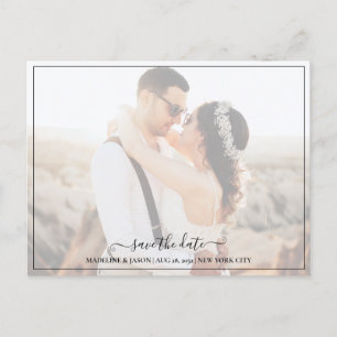 Simple Elegant Minimalist Photo Save the date Announcement Postcard