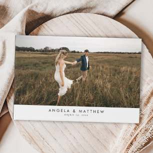 Simple Elegant Minimalist Photo Wedding Guest Book