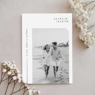 Simple Elegant Minimalist Photo Wedding Invitation