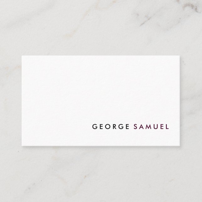 Simple Elegant Minimalist Professional Custom Business Card (Front)