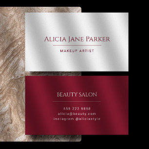 Simple elegant minimalist professional red white business card