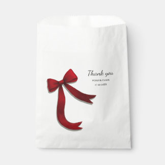 Simple Elegant Minimalist Red Bow Favour Bags