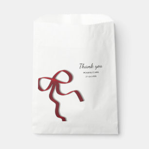 Simple Elegant Minimalist Red Bow Favour Bags