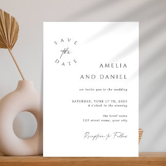 Simple Elegant minimalist Save the Date Invitation