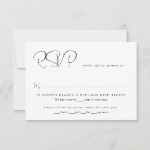 Simple Elegant Minimalist Script Modern Wedding RSVP Card