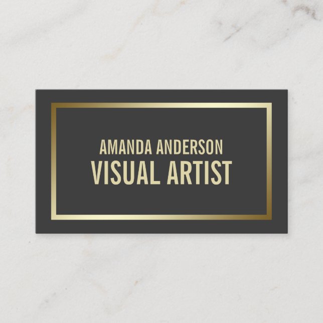 Simple Elegant Minimalist Silver | Business Card (Front)