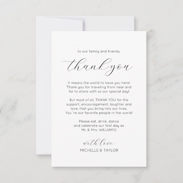 Simple Elegant Minimalist Thank You Card (Front)