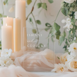 Simple Elegant Minimalist Transparent Wedding Acrylic Invitations