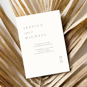 Simple Elegant Minimalist Wedding Invitation