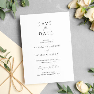 Simple Elegant minimalist wedding Save the date In Invitation