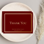 Simple Elegant Minimalist Wedding Thank You<br><div class="desc">Some occasions call for understated elegance and this wedding "Thank You" design achieves that goal with a simple gold (or silver) foil text and frame design that is the epitome of minimalist style. Simply add bride and grooms name(s) and the date. Back features a simple message of thanks that is...</div>