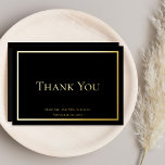 Simple Elegant Minimalist Wedding Thank You<br><div class="desc">Some occasions call for understated elegance and this wedding "Thank You" design achieves that goal with a simple gold (or silver) foil text and frame design that is the epitome of minimalist style. Simply add bride and grooms name(s) and the date. Back features a simple message of thanks that is...</div>