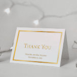 Simple Elegant Minimalist Wedding Thank You Foil Card<br><div class="desc">Some occasions call for understated elegance and this wedding "Thank You" design achieves that goal with a simple gold (or silver) foil text and frame design that is the epitome of minimalist style. Simply add bride and grooms name(s) and the date. Inside is blank for you to add your own...</div>