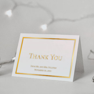 Simple Elegant Minimalist Wedding Thank You Foil Card