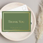 Simple Elegant Minimalist Wedding Thank You Foil Invitation Postcard<br><div class="desc">Some occasions call for understated elegance and this wedding "Thank You" design achieves that goal with a simple gold (or silver) foil text and frame design that is the epitome of minimalist style. Simply add bride and grooms name(s) and the date. Back is blank for you to add your own...</div>