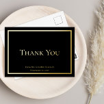 Simple Elegant Minimalist Wedding Thank You   Foil Invitation Postcard<br><div class="desc">Some occasions call for understated elegance and this wedding "Thank You" design achieves that goal with a simple gold (or silver) foil text and frame design that is the epitome of minimalist style. Simply add bride and grooms name(s) and the date. Back is blank for you to add your own...</div>