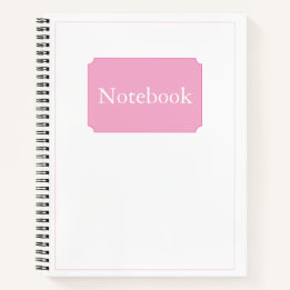 Simple Elegant Minimalist White Pink Chic Spiral Notebook