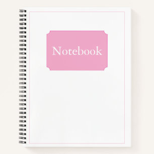 Simple Elegant Minimalist White Pink Chic Spiral Notebook
