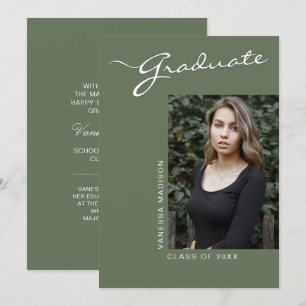 Simple Elegant Modern   1 Photo Grad Announcement