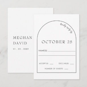 Simple Elegant Modern Arch Wedding RSVP Card