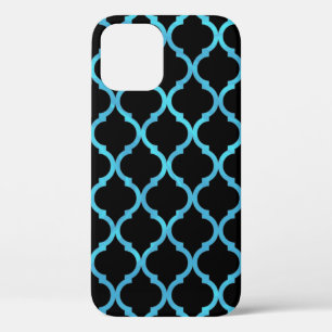 Simple Elegant Modern Blue Moroccan Pattern iPhone 12 Pro Case
