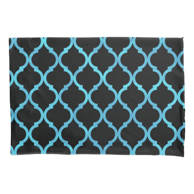 Simple Elegant Modern Blue Moroccan Pattern | Pillowcase (Front-Left)
