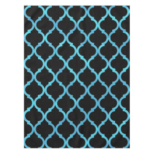 Simple Elegant Modern Blue Moroccan Pattern Tablecloth