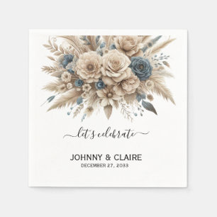 Simple Elegant Modern Boho Pampas Grass Classic Napkin