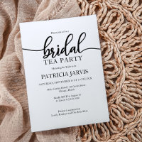 Simple Elegant Modern Calligraphy Bridal Tea Party